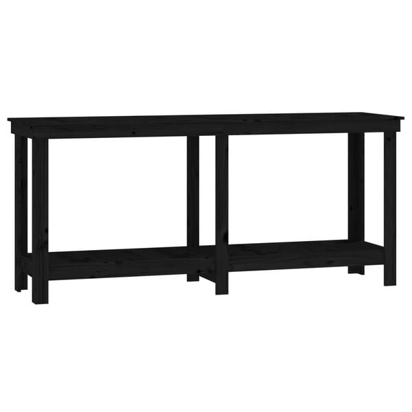 vidaXL Work Bench Black 180x50x80 cm Solid Wood Pine