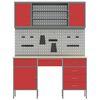 vidaXL Work Cabinet with Drawer 8 pcs Red Engineered Wood and Steel