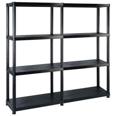 vidaXL Storage Shelf 4-Tier Black 122x30.5x130 cm Plastic