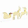 vidaXL LED Reindeers 3 pcs Warm White Fabric