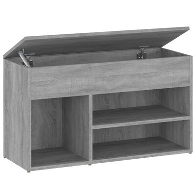 vidaXL Shoe Bench Grey Sonoma 80x30x45 cm Engineered Wood