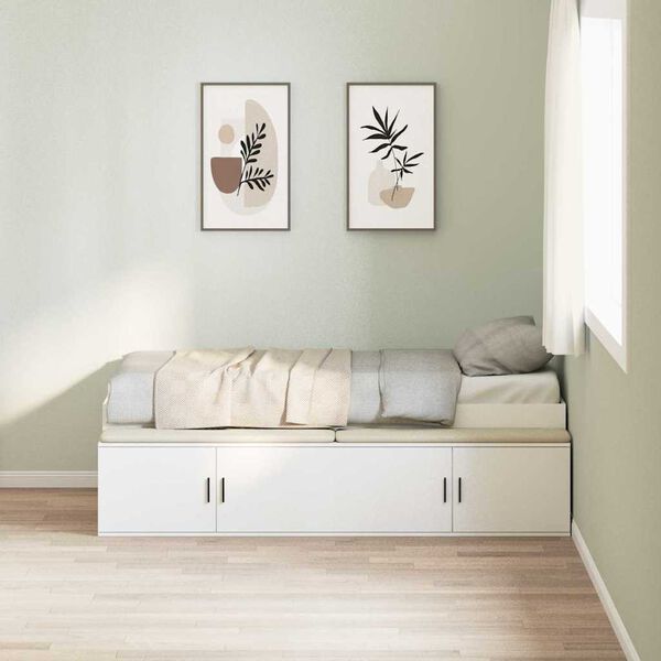 vidaXL Bed Frame with Drawer White 100 x 200 cm Engineered Wood