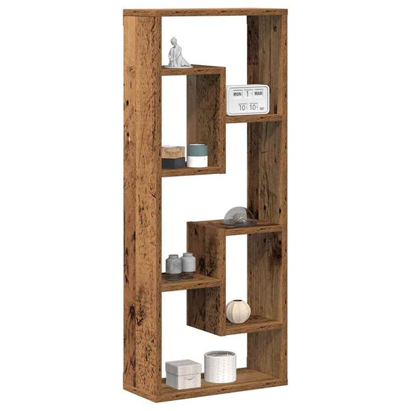 vidaXL Wall Shelf Old Wood 36x16x90 cm Engineered Wood