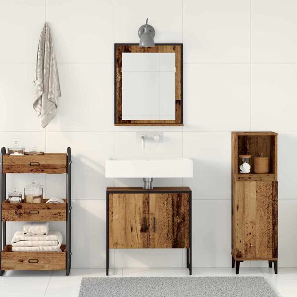 vidaXL Bathroom Furniture Set Wall-mounted 2 pcs Brown Engineered wood