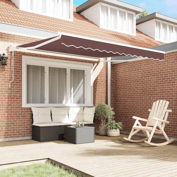 vidaXL Automatic Retractable Awning Brown 300x250 cm