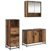 vidaXL Bathroom Furniture Set with Door 3 pcs Old Wood Engineered Wood