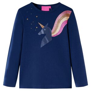 vidaXL Kids' T-shirt with Long Sleeves Navy 92