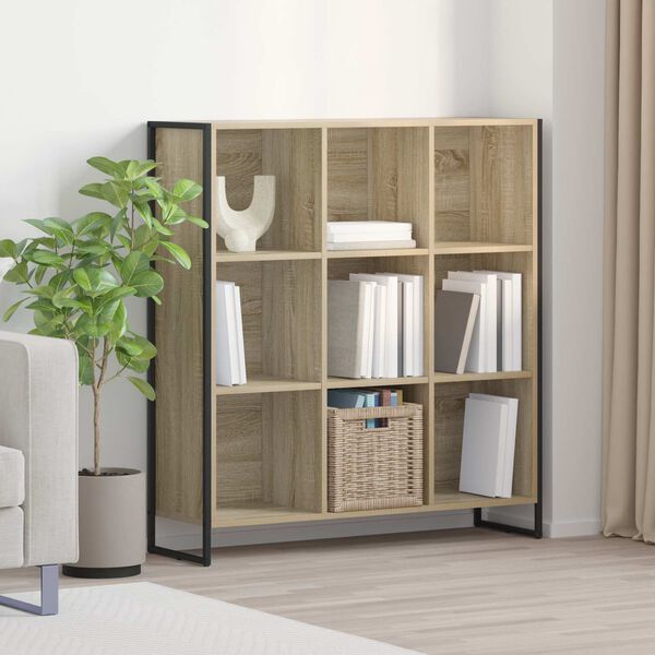 vidaXL Book Cabinet Sonoma 99.5 x 30 x 108.5 cm Engineered Wood