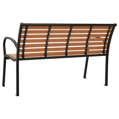 vidaXL Garden Bench 125 cm Steel and WPC Black and Brown