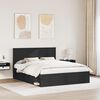 vidaXL Bed Frame with Headboard Black 160 x 200 cm Solid Pine Wood
