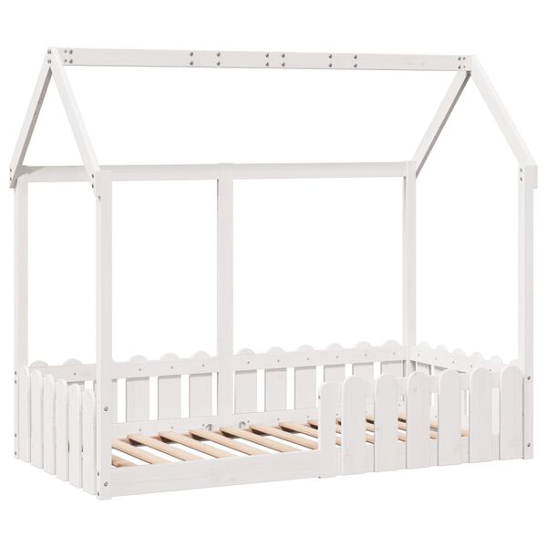 vidaXL Kids' House Bed Frame without Mattress White 80x160 cm