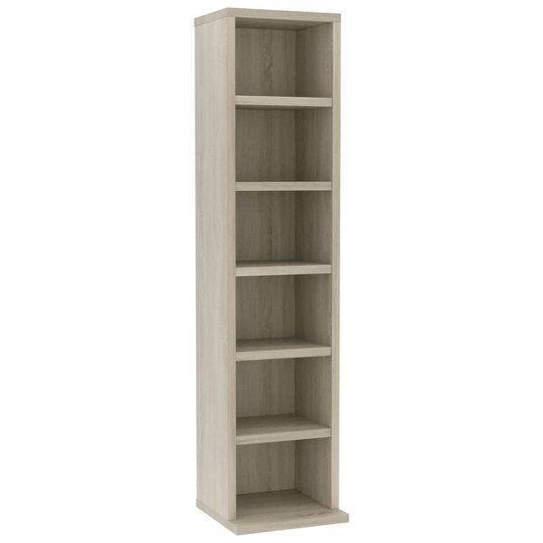 vidaXL CD Cabinet Sonoma Oak 21x20x88 cm Engineered Wood