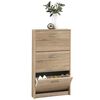 FMD Shoe Cabinet with 3 Tilting Compartments Oak