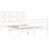 vidaXL Bed Frame without Mattress White Small Double Solid Wood