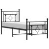 vidaXL Metal Bed Frame without Mattress with Footboard Black 75x190cm