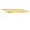 vidaXL Manual Retractable Awning with LED 4x3.5 m Yellow and White