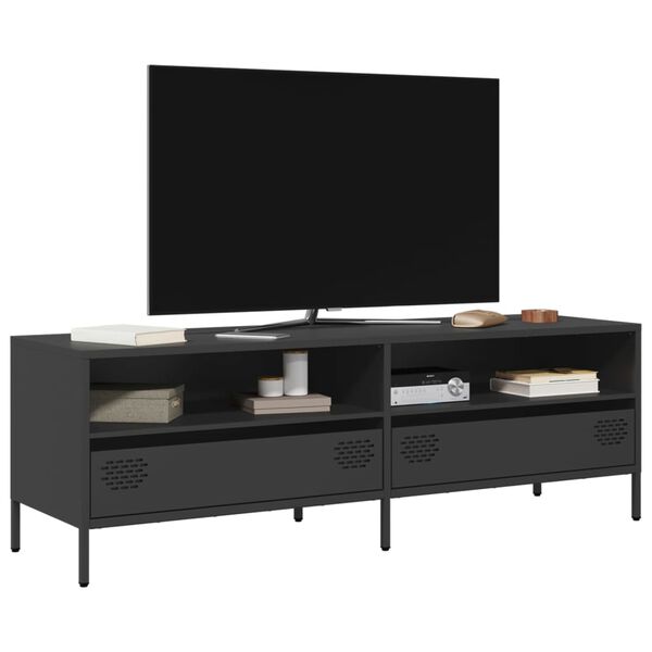 vidaXL TV Cabinet Black 135x39x43.5 cm Cold-rolled Steel