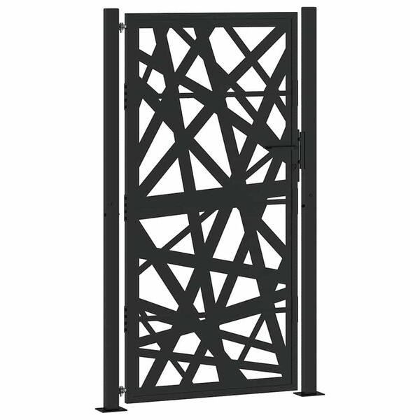 vidaXL Garden Gate Black 100x175 cm Steel Light Design