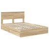 vidaXL Storage Bed with Drawer Sonoma Oak 140 x 200 cm Engineered Wood
