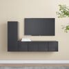 vidaXL 3 Piece TV Cabinet Set Grey Engineered Wood