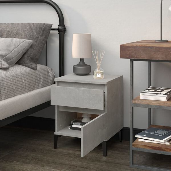 vidaXL Bedside Cabinet Concrete Grey 40x35x50 cm