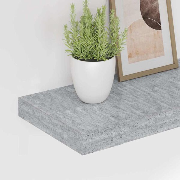 vidaXL Floating Wall Shelves 4 pcs Concrete Grey 120x23.5x3.8 cm MDF