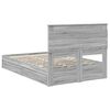 vidaXL Storage Bed Grey Sonoma 135 x 190 cm Engineered Wood