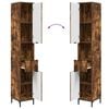 vidaXL Bathroom Cabinet with Drawer Smoked Oak 31.5 x 33 x 190 cm