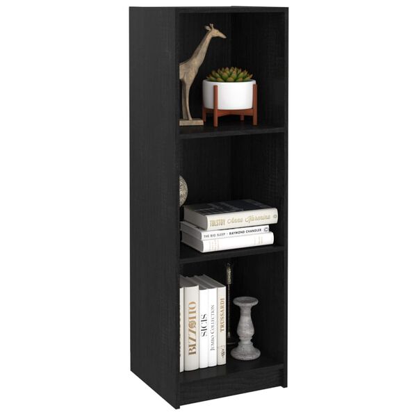 vidaXL Book Cabinet/Room Divider Black 36x33x110 cm Solid Pinewood