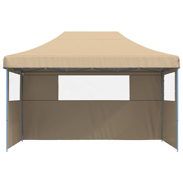 vidaXL Foldable Party Tent Pop-Up with 3 Sidewalls Beige