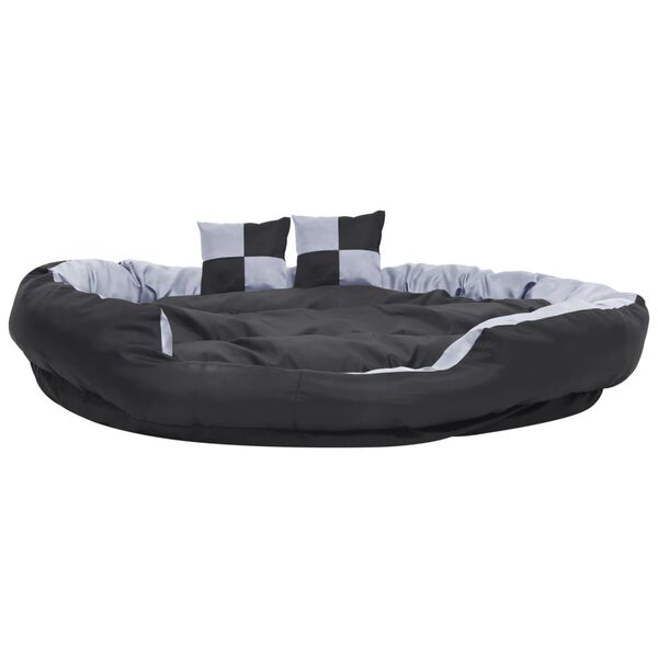 vidaXL Reversible & Washable Dog Cushion Grey and Black 150x120x25 cm