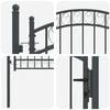 vidaXL Fence Gate with Lock Grey 100 x 100 cm Powder-coated steel