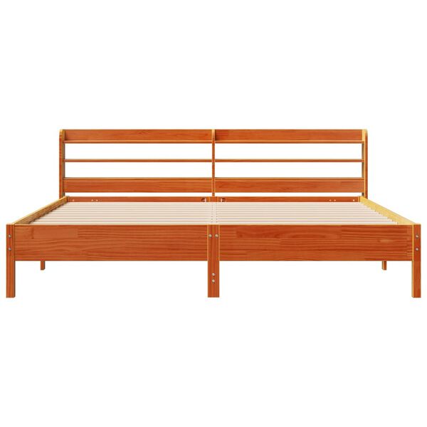 vidaXL Bed Frame without Mattress Wax Brown 200x200 cm Solid Wood Pine