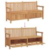 vidaXL Bench with Storage Brown 180 x 60 x 90 cm Solid Teak Wood