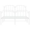 vidaXL Metal Bed Frame without Mattress with Footboard&nbsp;White 135x190cm