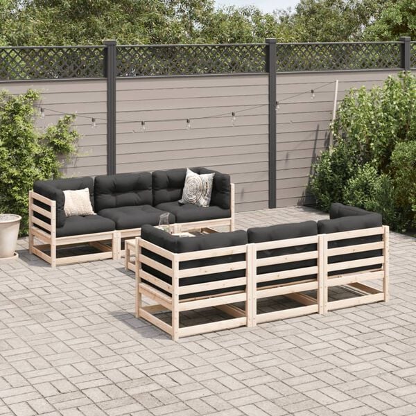 vidaXL 7 Piece Garden Sofa Set Solid Wood Pine