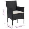 vidaXL Garden Dining Chairs 2 pcs Poly Rattan Black