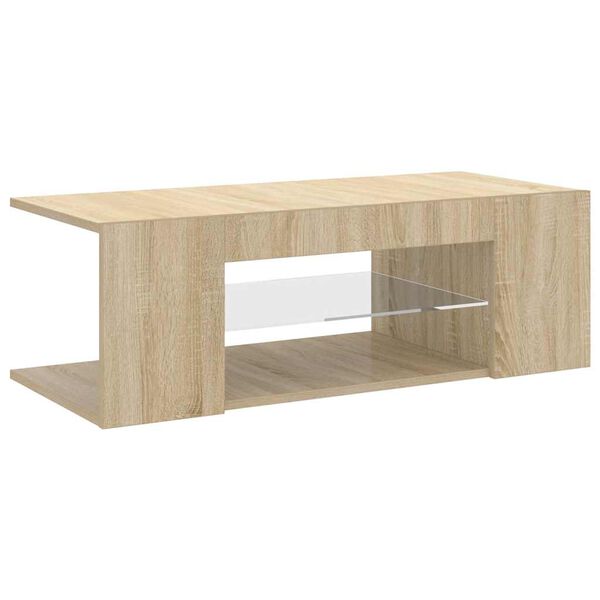 vidaXL TV Cabinet with LED Lights Sonoma Oak 90x39x30 cm