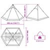 vidaXL Camping Tent Tipi 5-Person Green Waterproof