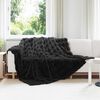 vidaXL Faux Rabbit Fur Blanket 4 pcs Black 240 x 270 cm Polyester