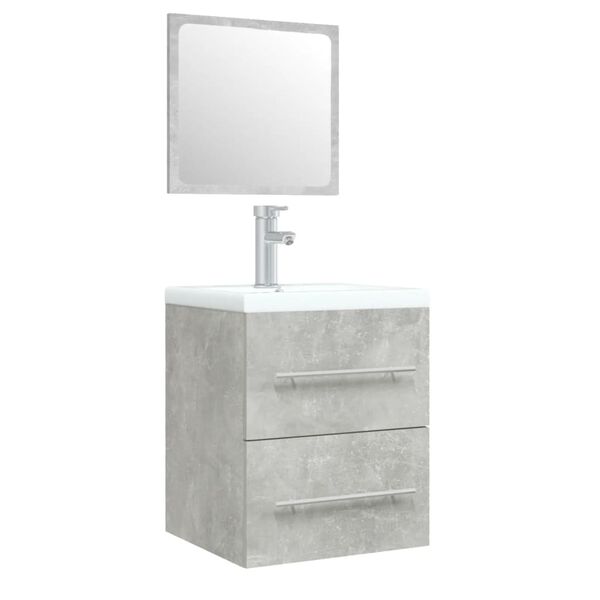 vidaXL Sink Cabinet with Built-in Basin Concrete Grey Engineered Wood