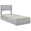 vidaXL Bed Frame Grey Sonoma and Silver 75 x 190 cm Engineered Wood