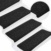 vidaXL Stair Mats Self-adhesive 15 pcs 65x24.5x3.5 cm Anthracite