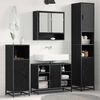 vidaXL Bathroom Furniture Set 4 pcs Black Oak Engineered Wood