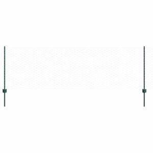 vidaXL Hexagonal Fence with Post 100 x 0.8 m PVC-Coated Steel Green