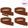 vidaXL Lawn Edging 4 pcs Rusty 450 x 0.05 x 15 cm Weathering Steel