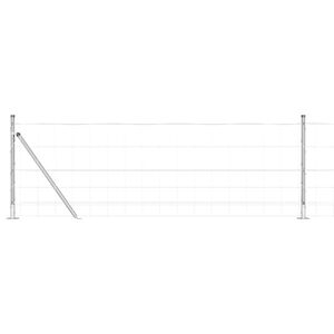 vidaXL Welded Wire Fence with Concrete Base 25 x 0.8 m Silver Mesh
