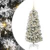 vidaXL Artificial Hinged Christmas Tree Green and White 120 cm
