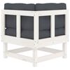 vidaXL Corner Sofas with Cushions 2 pcs White Solid Wood Pine