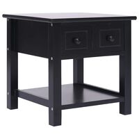 vidaXL Side Table Black 40x40x40 cm Paulownia Wood